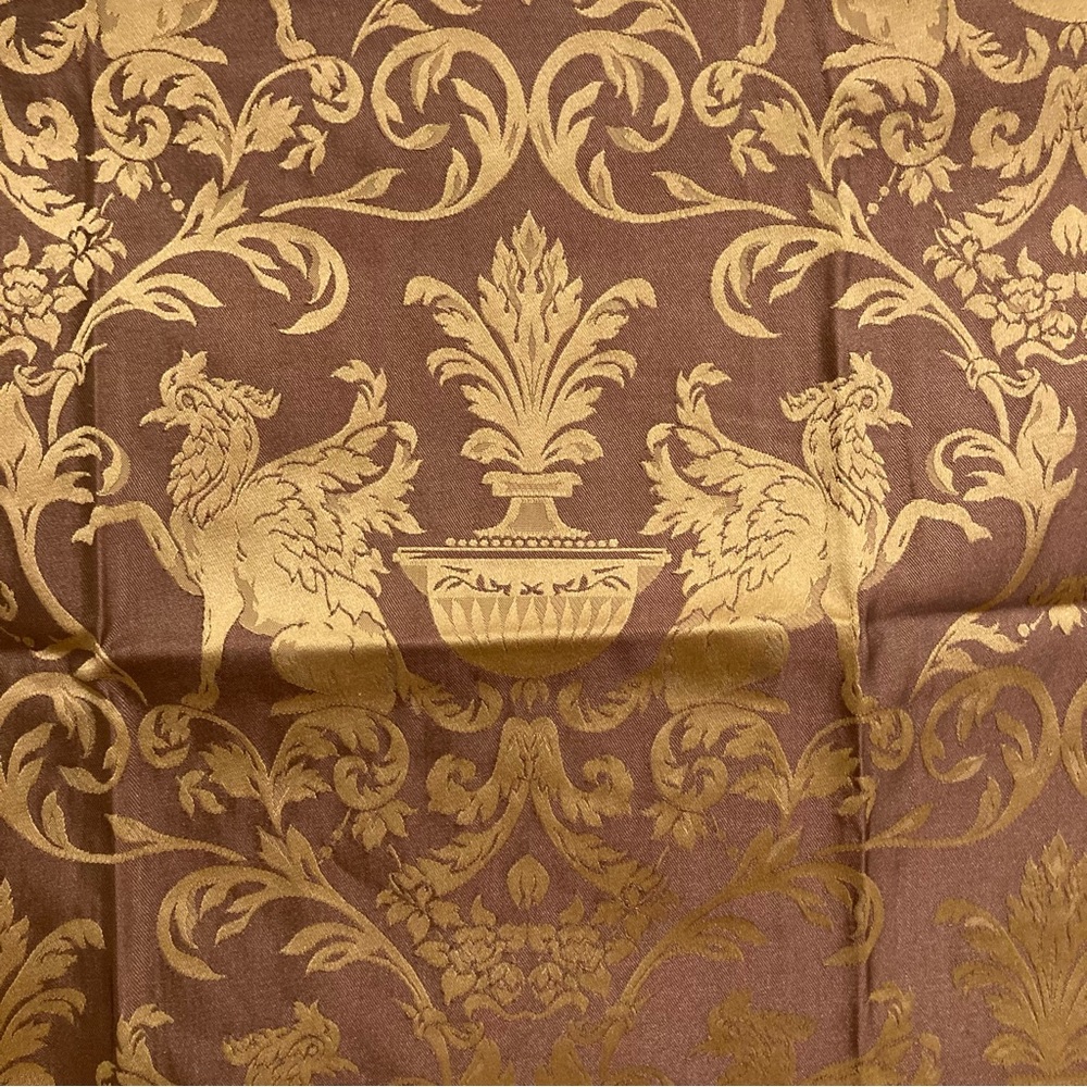 3 Griffin Damask Fabric Samples Brown Classical Remnant Memo Samples 2000s Vtg - Picture 2 of 15